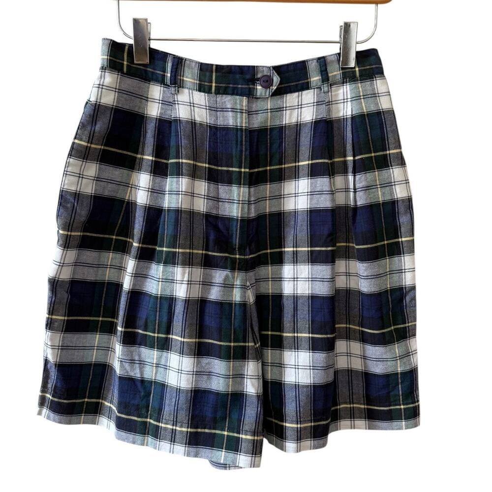 Vintage Charter Club High Waisted Mom Shorts Summer Tartan Plaid